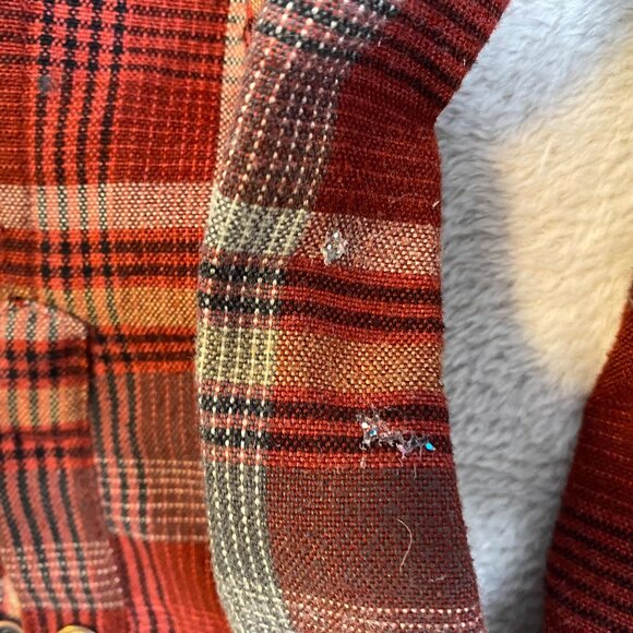 Volcom Mens Flannel Shirt Small Classic Fit Red Plaid Cotton Blend Long Sleeve - Picture 6 of 9